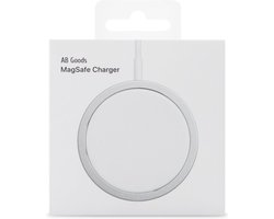 AB Goods Draadloze Oplader – Geschikt voor MagSafe – Snellader 15W – USB C Oplader Kabel – Wireless Fast Charger – Wit