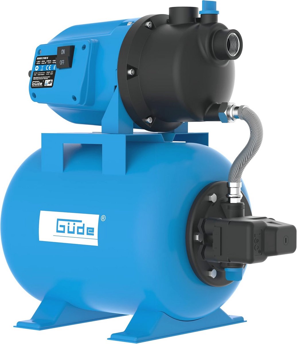 Huiswaterpomp 600 W met 3100 L/H Opvoervolume en 24 L Ketel - Slagvast en Spatwaterdicht