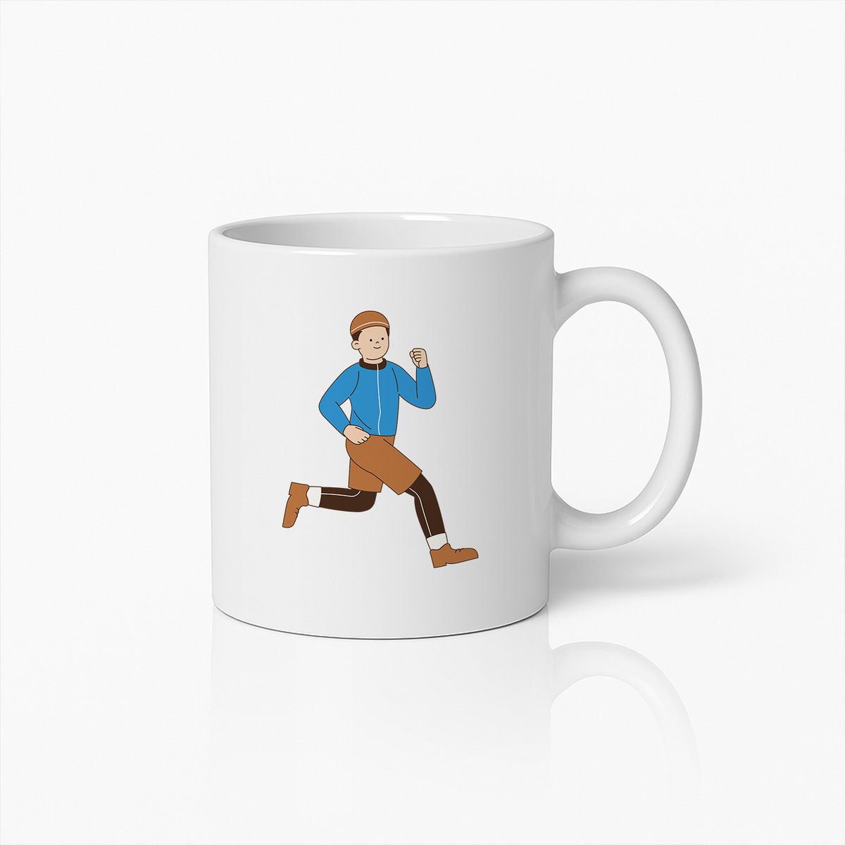 Actieve Hardloper Mok – Motiverend Hardloopkarakter Ontwerp – Ideaal Cadeau voor Fitnessliefhebbers en Joggers – Duurzame 330ml Keramische Koffiebeker