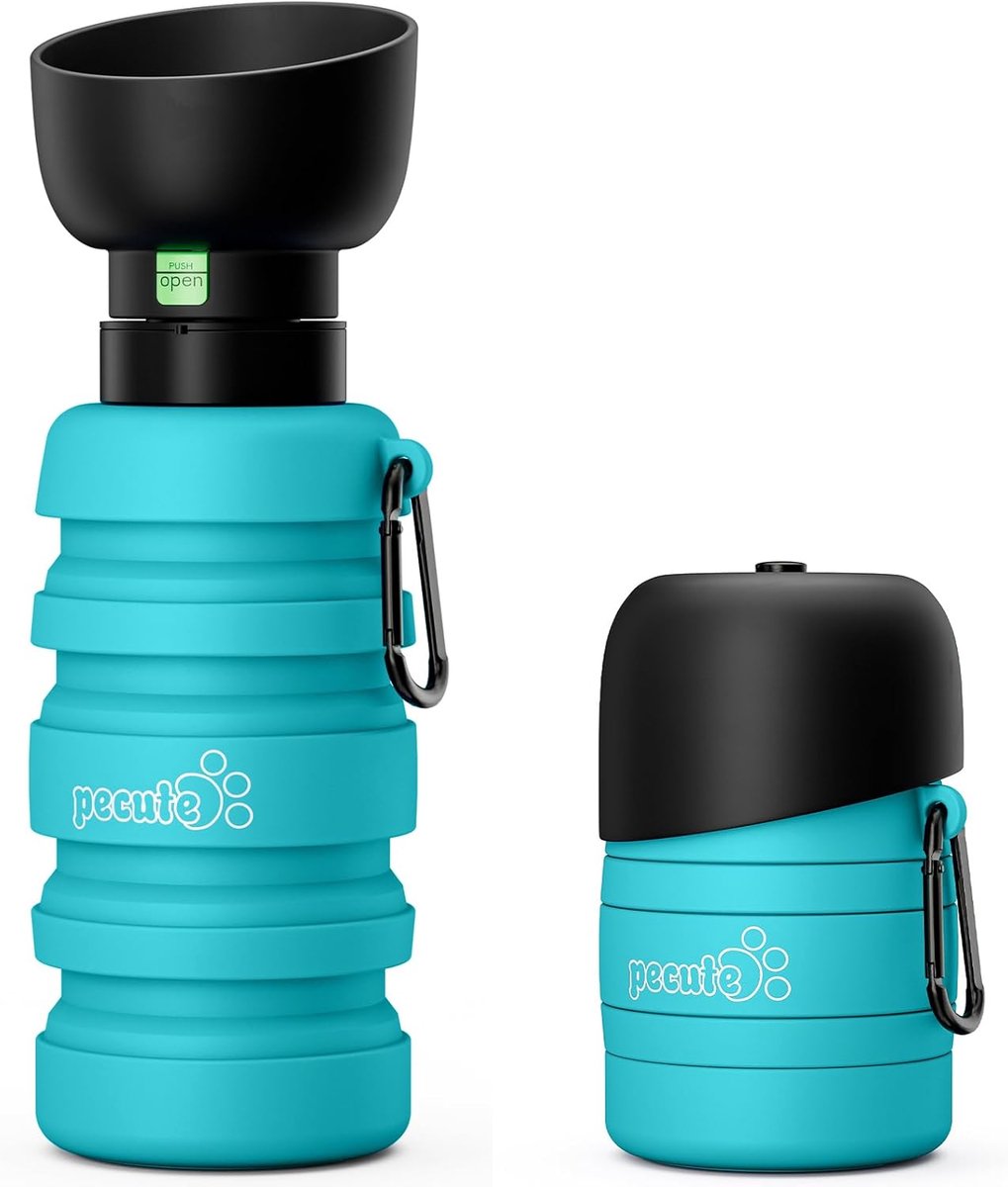 Bol.com Hondenwaterfles, opvouwbare drinkfles voor honden voor onderweg, veilig, niet giftig, huisdierwaterfles, geschikt voor h... aanbieding