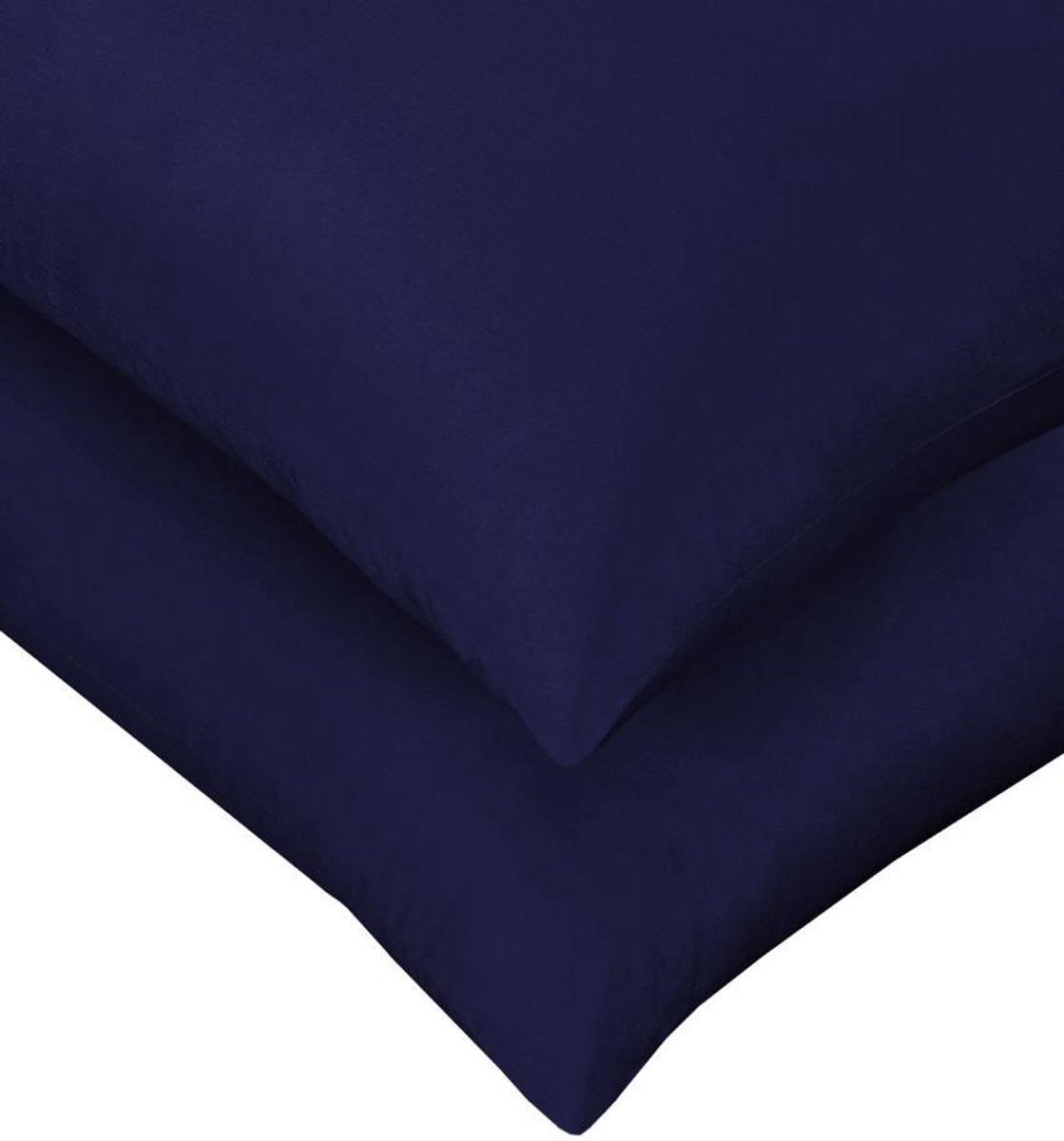 SweetSleeping Kussenslopen Set van 2x stuks - 60 x 70cm - Navy blauw - 100% Katoen - Antiallergisch - Ademend - Kussensloop