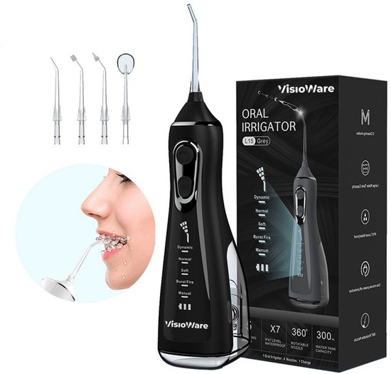 Hydropulseur Dentaire Portable Sans Fil - Réservoir 300 Ml, 3 Modes - Alimentation USB