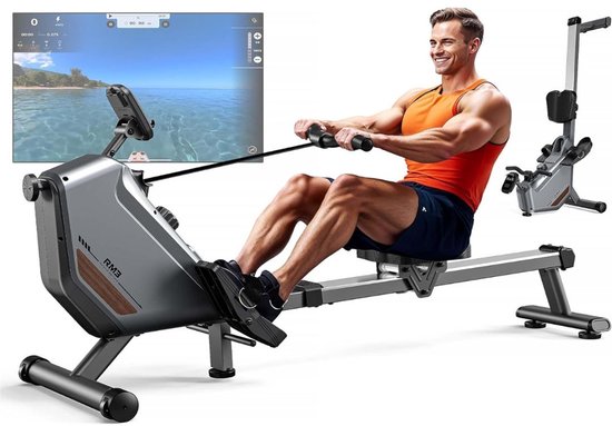 CRLYN® Roeitrainer Inklapbaar 16 Weerstandsniveaus Grijs - CRLYN® - €659,95