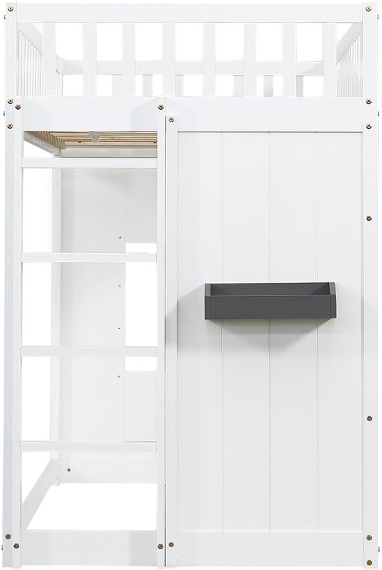 Lit mezzanine Sweiko - 90 x 200 cm - Protection contre les chutes - Pin et MDF - Wit