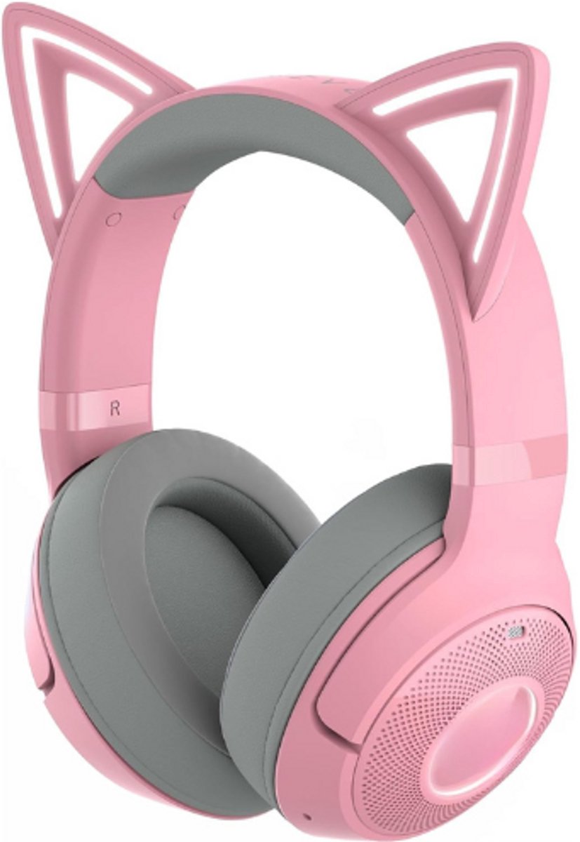 Draadloze Bluetooth RGB Headset met Kitten Oren - Bluetooth 5.2 - TriForce 40mm Drivers - Geïntegreerde Microfoon - 325g Lichtgewicht - Tot 40U Batterij - Quartz