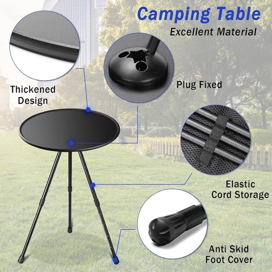 WOLTU Campingtafel van aluminium, bijzettafel, opvouwbaar