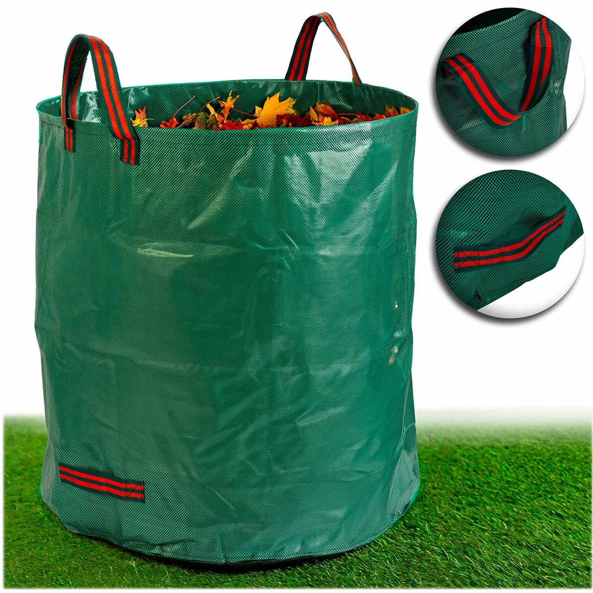 Tuinmand voor bladeren 272 l Plonos PL-524 groen