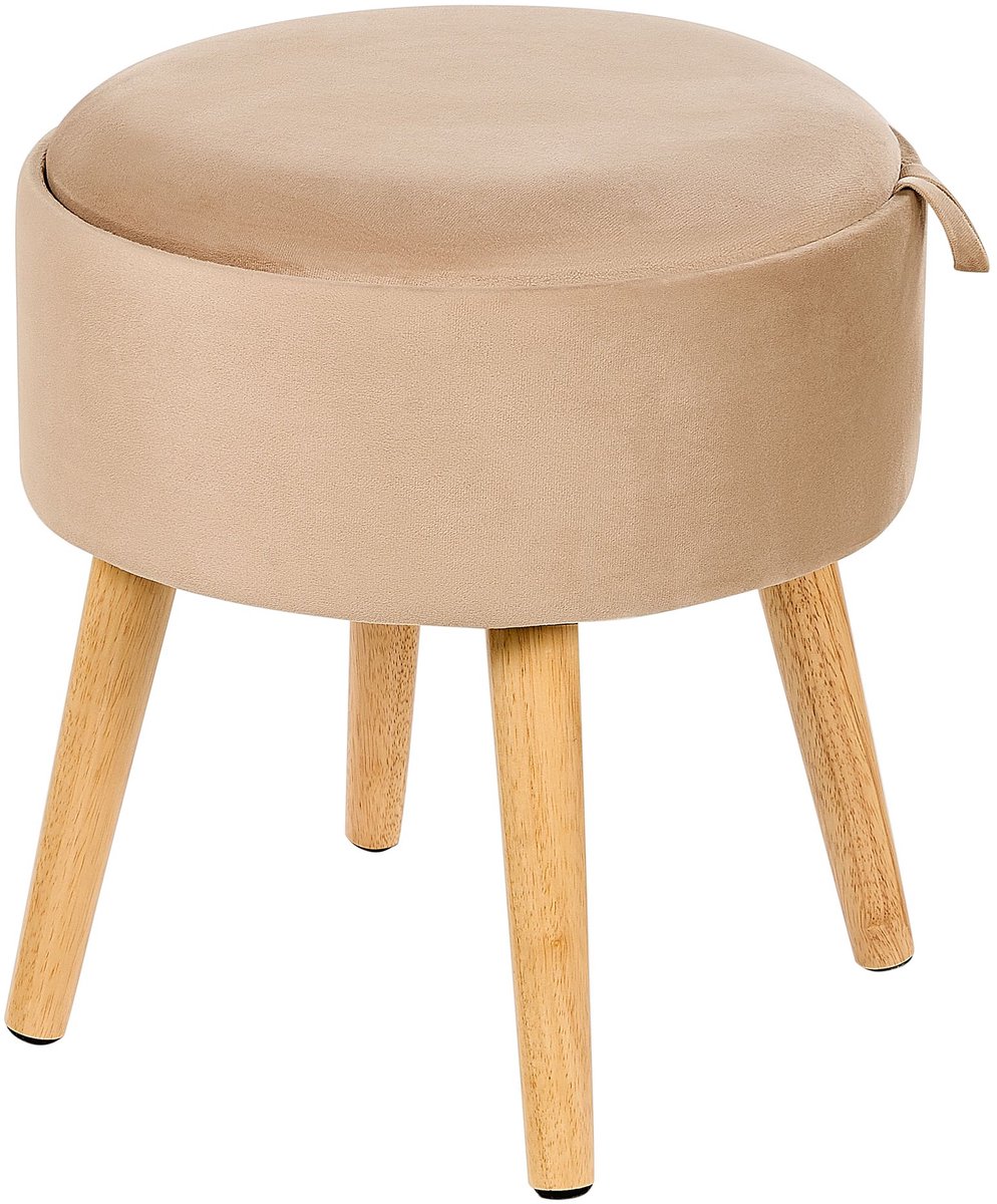 NEELY - Hocker - Beige - Fluweel