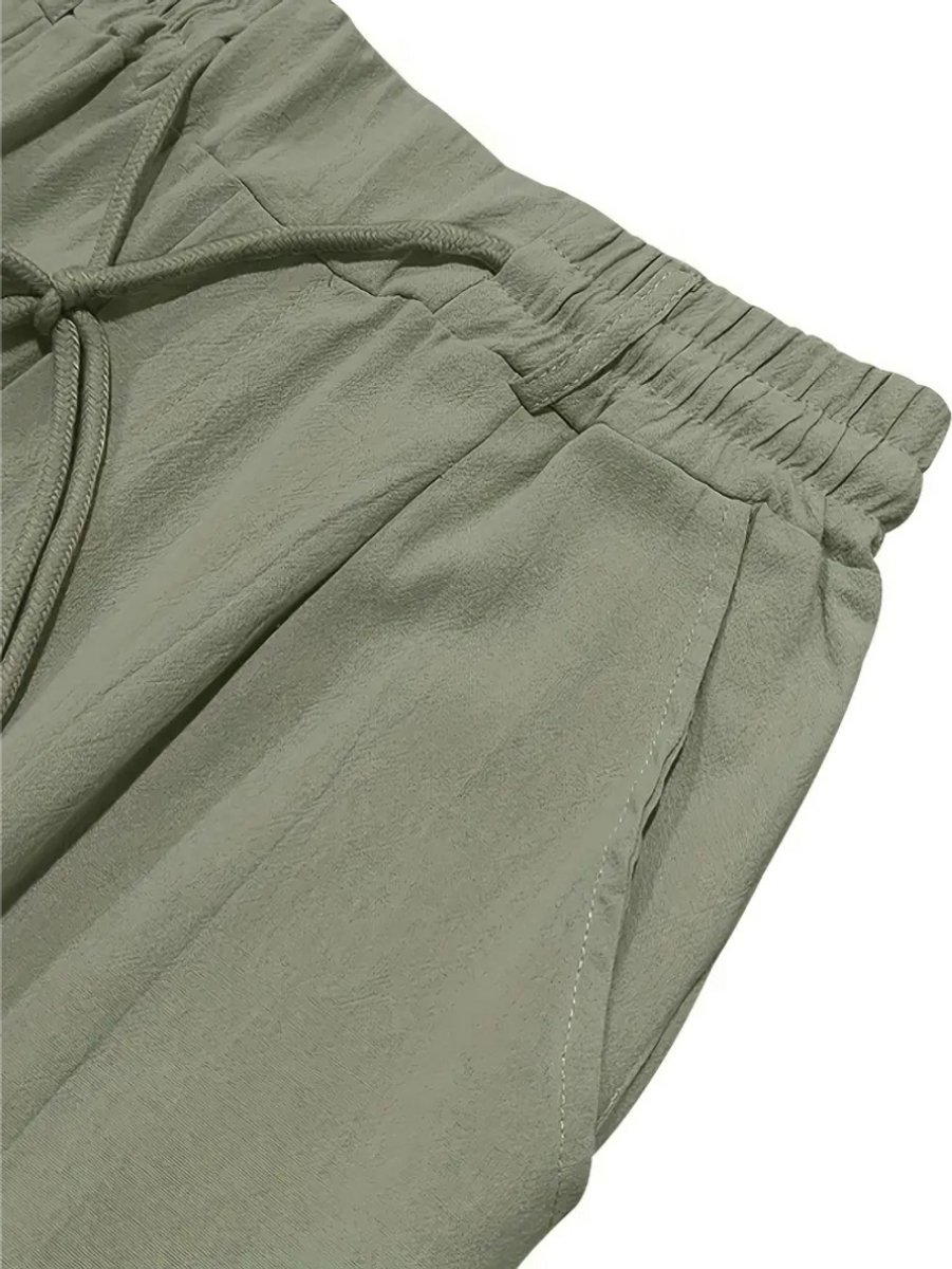 Linnen broek heren broek chino cargo broek licht witte joggingbroek vrijetijdsbroek mannen yoga zomerbroek met zakken sportbroek casual sweatpants, grijs, XXL