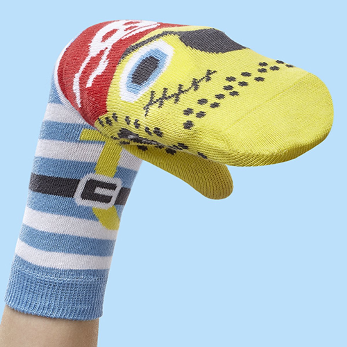 WALKYTALKIES - Kindersok - Sokpop - Handpop - Piraat Jongen - Maat 23-26 - 3-4 jaar