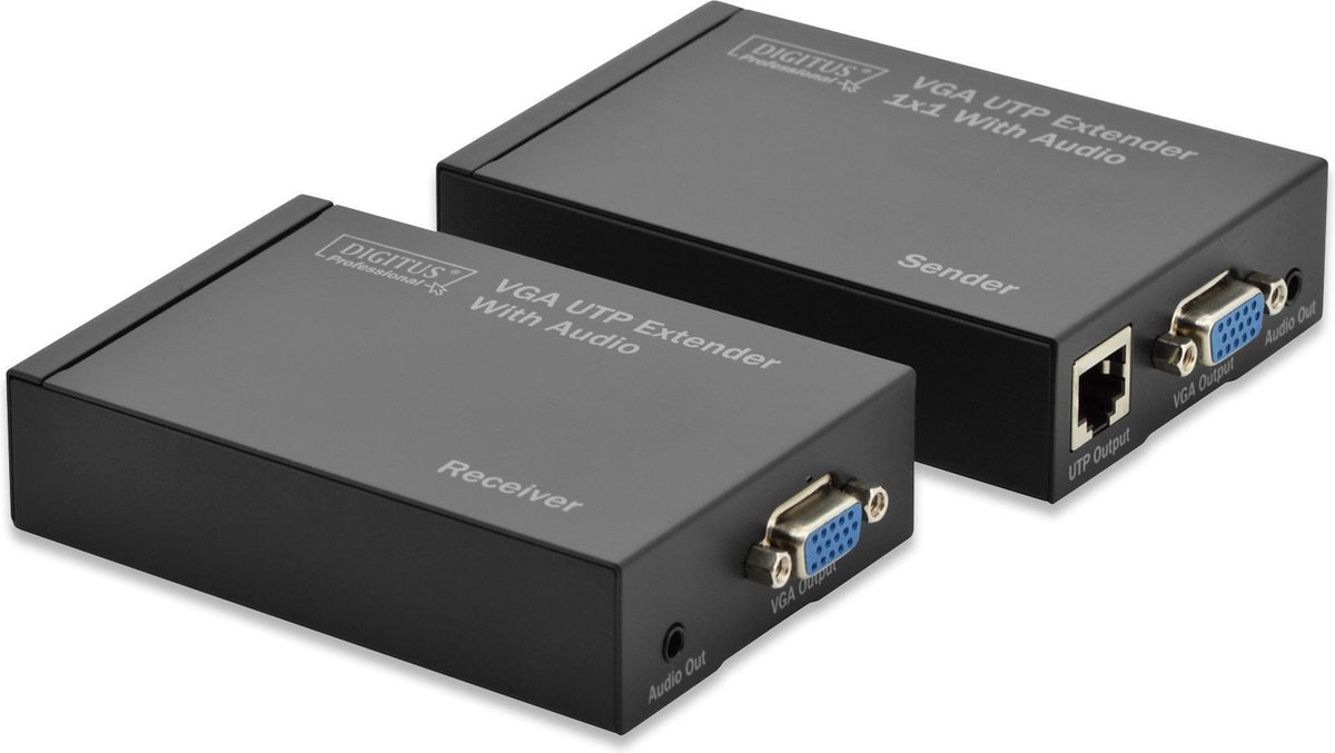 Digitus DS-53400 Extender (verlenging) VGA Via netwerkkabel RJ45 300 m