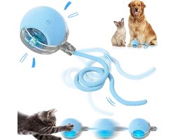 Slimme interactieve speelgoedbal voor huisdieren - Kattenspeelgoed - Kattenbalspeelgoed - Intelligente zelfrollende bal - Interactief - Bewegingsgeactiveerde bal voor kleine en middelgrote honden en katten - Blauw