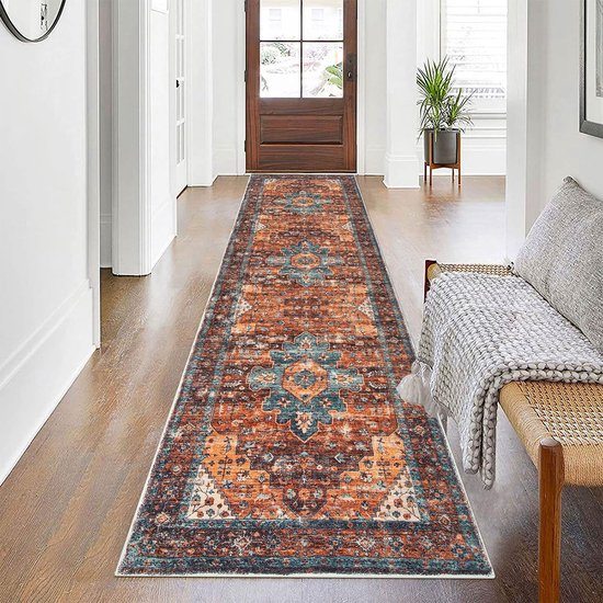 Lange tapijtloper voor de gang, 60 x 150 cm, wasbaar vloerkleed, voor keuken, robuuste gangloper, deurmat voor binnen, antislip traptapijt voor ingang, voordeur, hal, hal en woonkamer Lange tapijtloper voor de gang, 60 x 150 cm, wasbaar vloerkleed, voor keuken, robuuste gangloper, deurmat voor binnen, antislip traptapijt voor ingang, voordeur, hal, hal en woonkamer