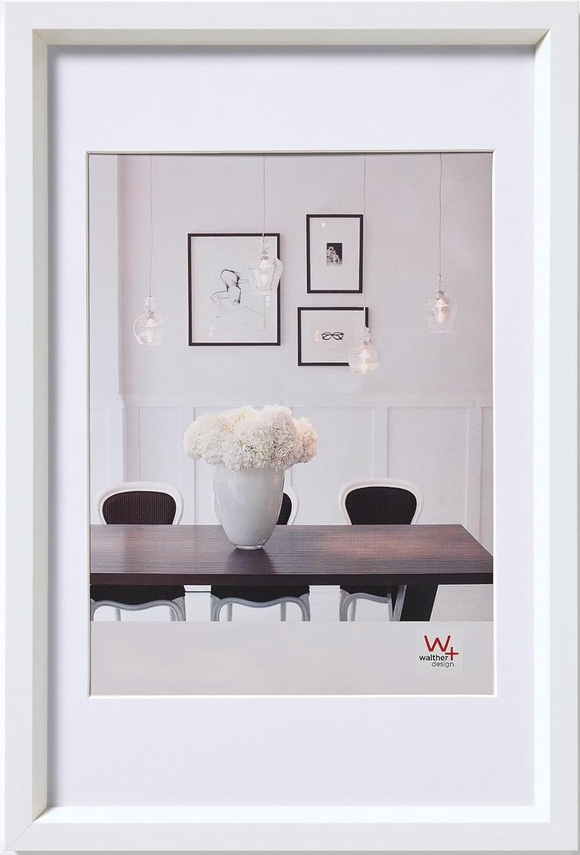 Walther Fotolijst wit met passe-partout - stijlvol en veelzijdig - 1 stuk - kunststof - 20 x 30 cm