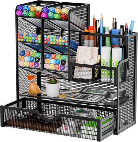 Organisateur de bureau, porte-stylo en maille pour bureau, porte-stylo multifonction, support de rangement pour fournitures scolaires et de bureau à domicile