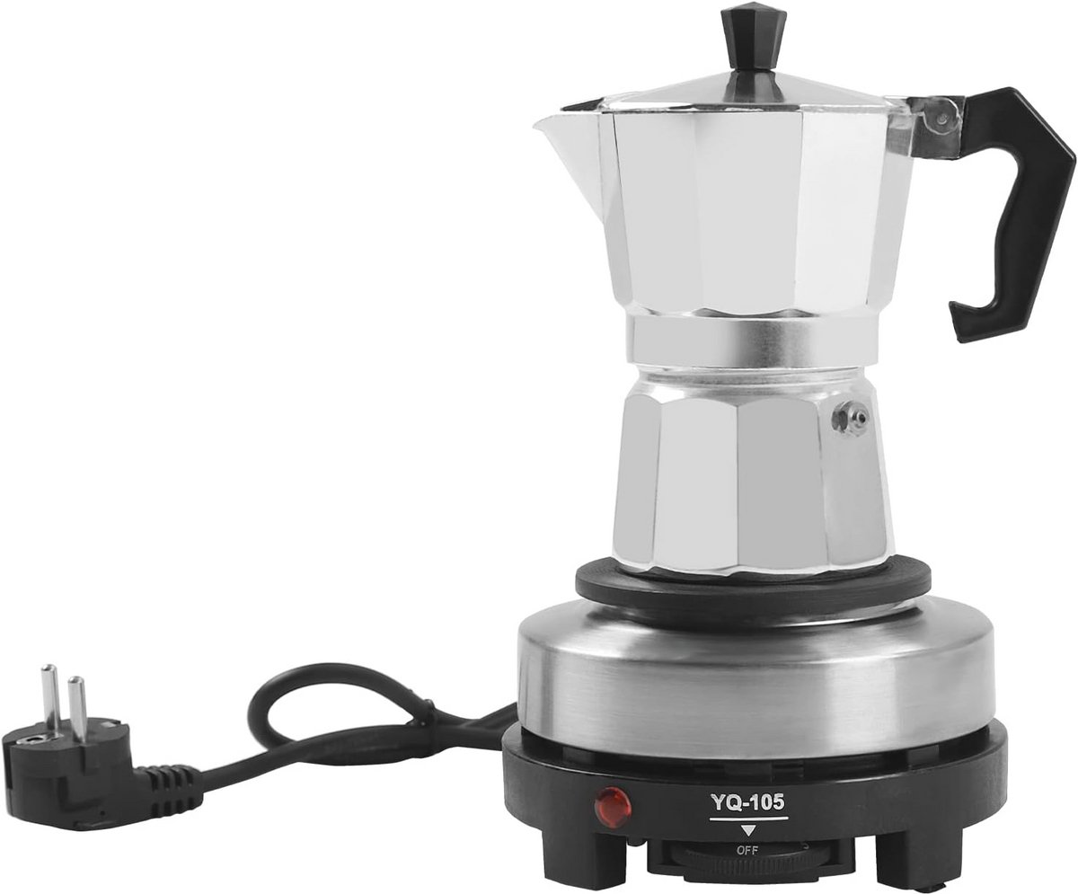 Espressomachine voor Inductiekookplaat - Roestvrijstalen Koffiezetapparaat voor 3 Kopjes