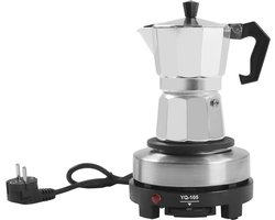 Espressomachine voor Inductiekookplaat - Roestvrijstalen Koffiezetapparaat voor 3 Kopjes
