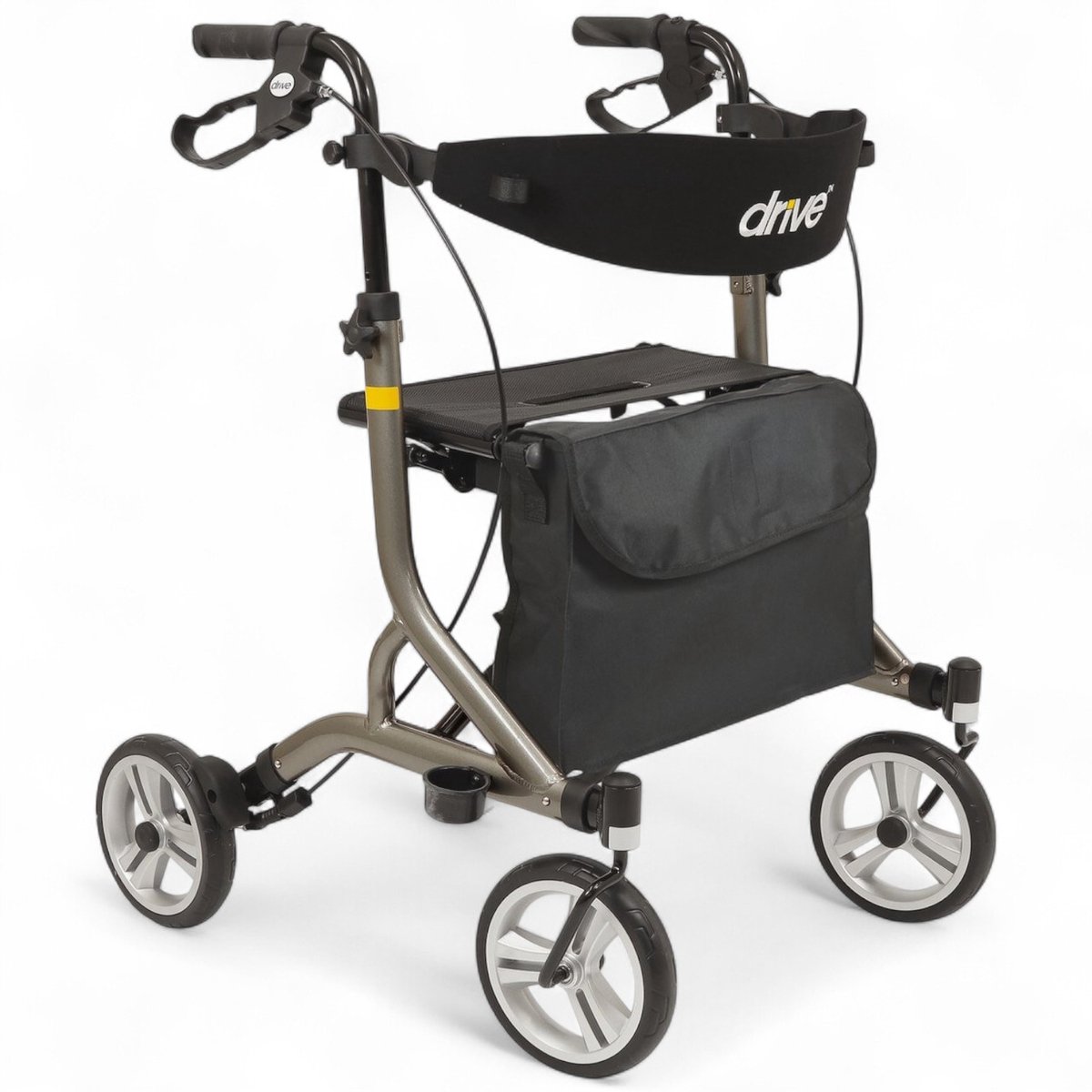 Goedkoopste Rollator Nitro SL - Ultra lichtgewicht - Opvouwbaar - Semi-soft banden - Slechts 5,1 kg - Grijs - Inclusief stokhouder, rugsteun en tas - Gewicht vergelijkbaar met carbon - SuperLight - Drive Devilbiss Healthcare