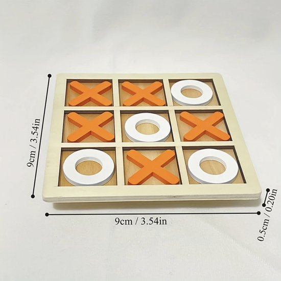 Morpion - Jeu de société - Logique et stratégie interactives - Puzzle en bois - Pour enfants - Match 3 - Jouets puzzle - StylishStekkie - Pour voyager - Idéal comme cadeau