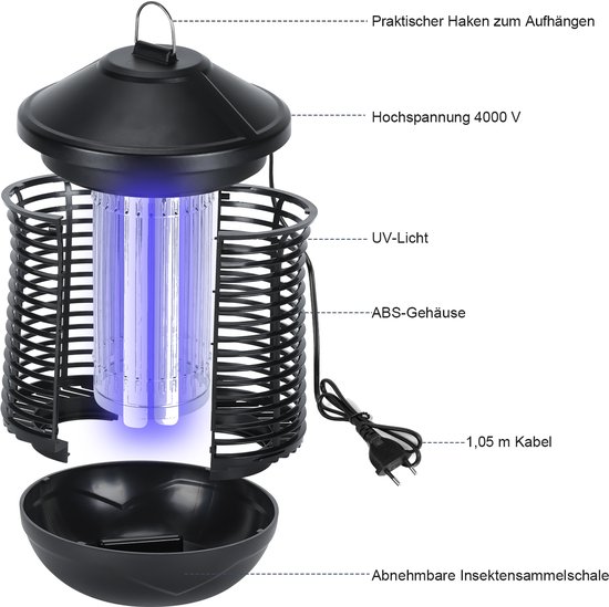 Lámpara eléctrica UV para insectos - Repelente de mosquitos y moscas