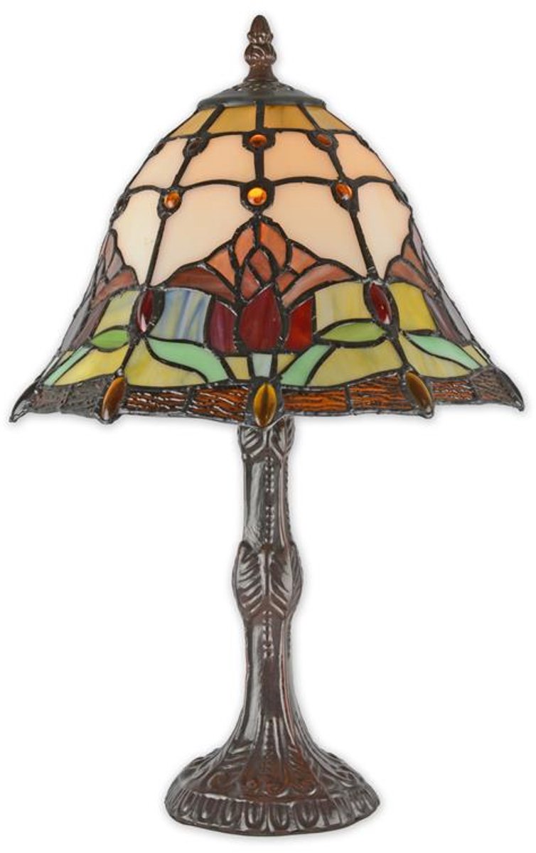 Tiffany Style Tafellamp - Handgemaakte Design lamp met kleurrijk glas voor sfeervolle verlichting in elke kamer - Tafeldecoratie