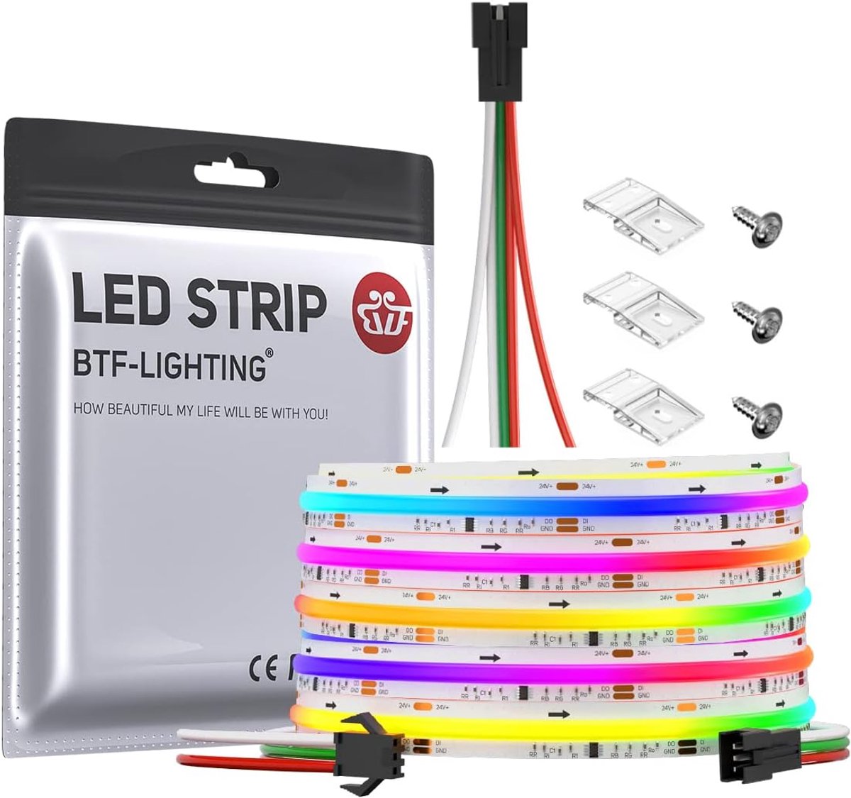 Flexibele Hoge-Dichtheid RGB LED Strip 5M 720LEDs/m WS2811 IC 21W/M DC24V Wit PCB IP30 Chasing Kleur
