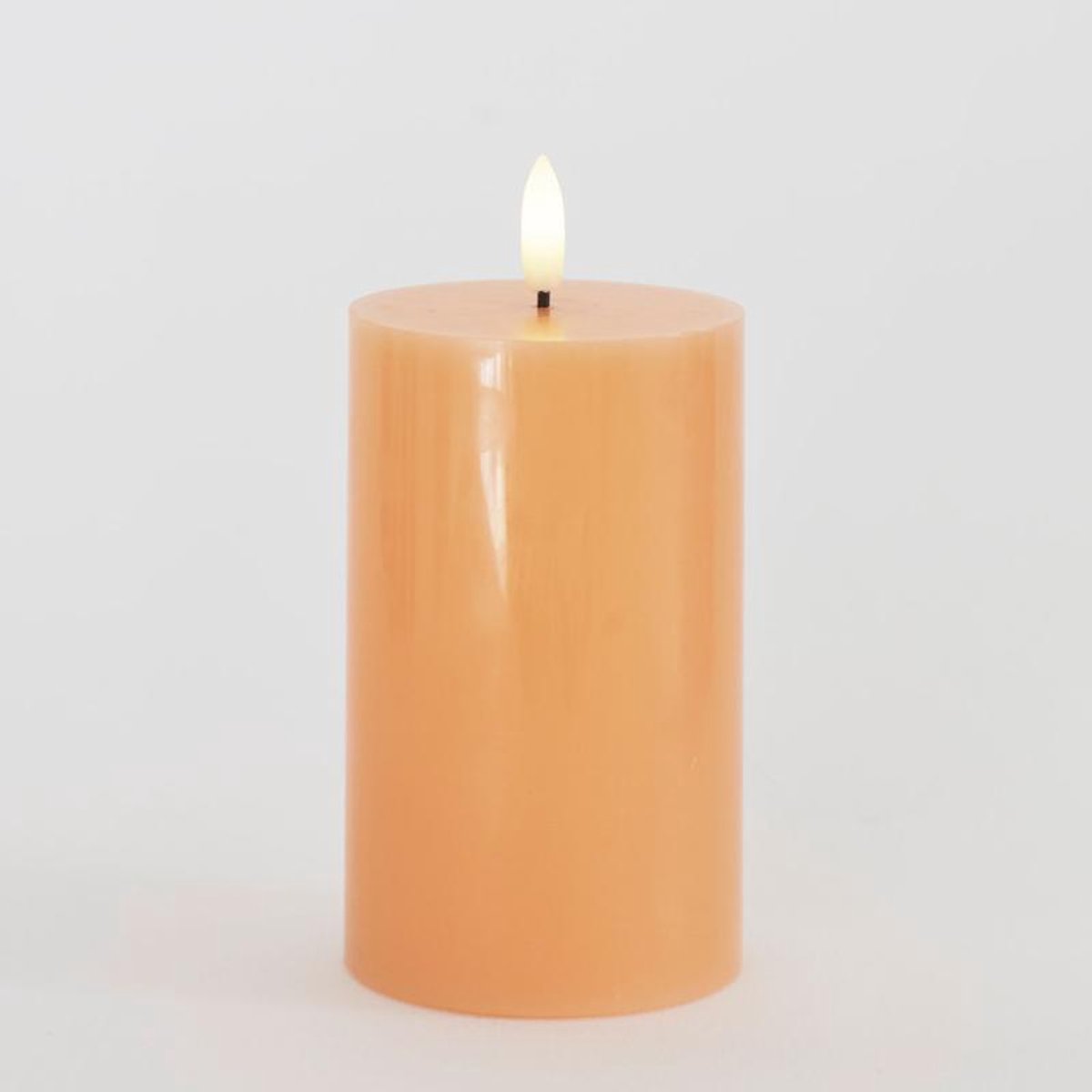 Sirius Sille LED Kaars Stompkaars - Ø 7,5cm x H 12,5cm - peach