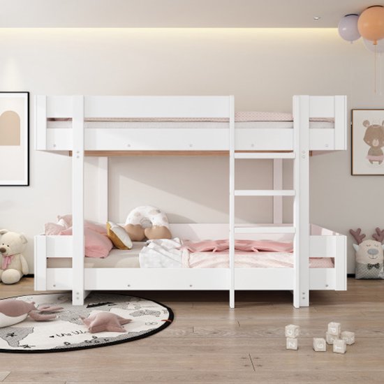 Witte Stoffen Kinder stapelbedden Zonder matras 90 x 200 kopen