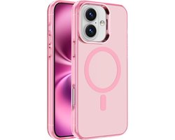 Magnetische hoes Geschikt voor: iPhone 16 - Compatibel met Magsafe - Slank, dun, schokbestendig hoesje - Roze