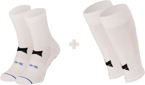 Chaussettes de football antidérapantes + haut - Unisexe - 2 x 2 paires - chaussettes de football - chaussettes antidérapantes - chaussettes antidérapantes - pack économique