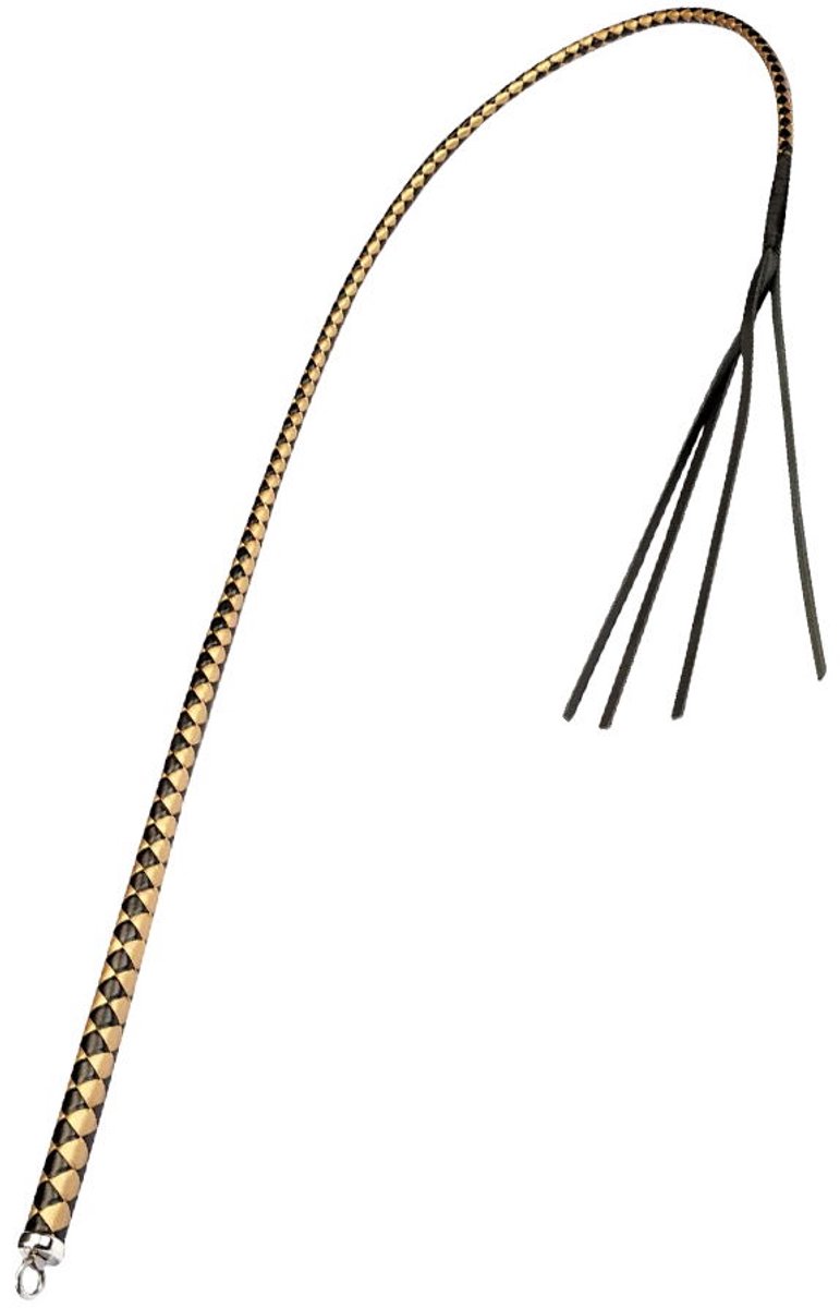 RISE - BDSM Zweep - Feather Hard Single Tail - Zwart/Geel