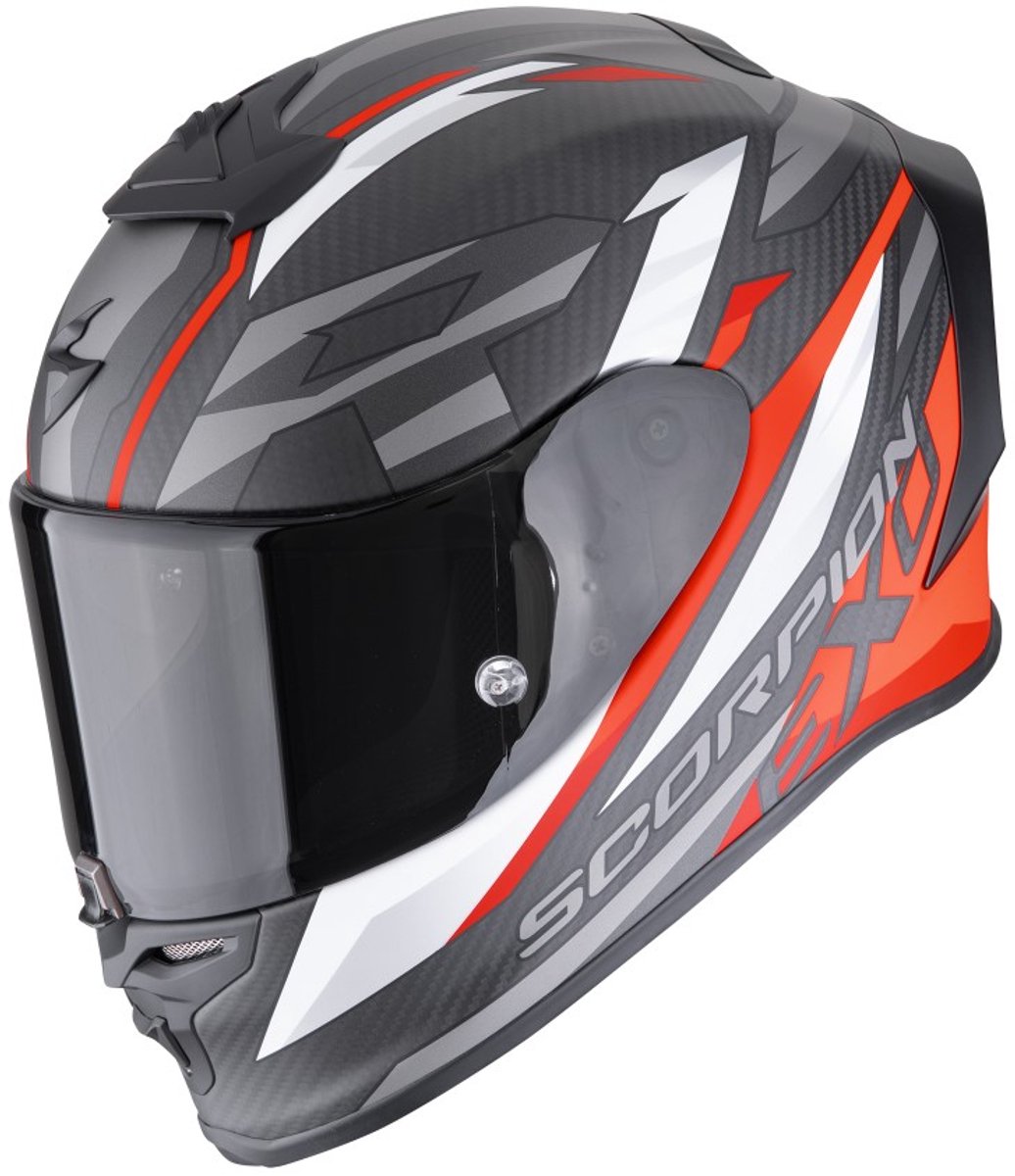 Scorpion EXO-R1 Evo Carbon Air Runner Zwart Wit Rood Integraalhelm - Maat XL - Helm