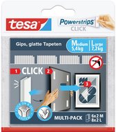 tesa Powerstrips CLICK 6x 2, 8x 2 Large Inhoud: 14 paar