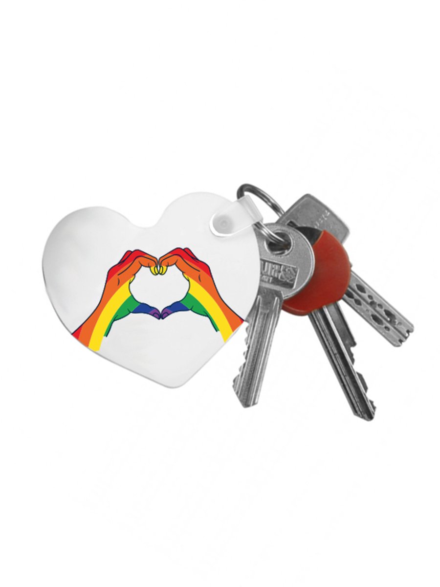 Sleutelhanger Rainbow Hands Wit - Sleutelhanger Pride - Gay Pride Accessoires - Regenboog - Sleutelhanger - Gaypride