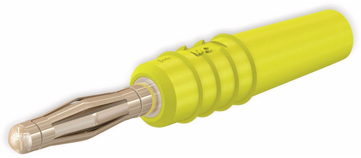 STÄUBLI SLS205-L lamellenstekker, 2 mm, verguld, geel