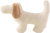 Sierkussen in vorm van hond – 35x50 cm Wit/Bruin - Luxe Pluche Knuffelkussen voor Kinderkamer & Woondecor – RBAN SPCTRA®