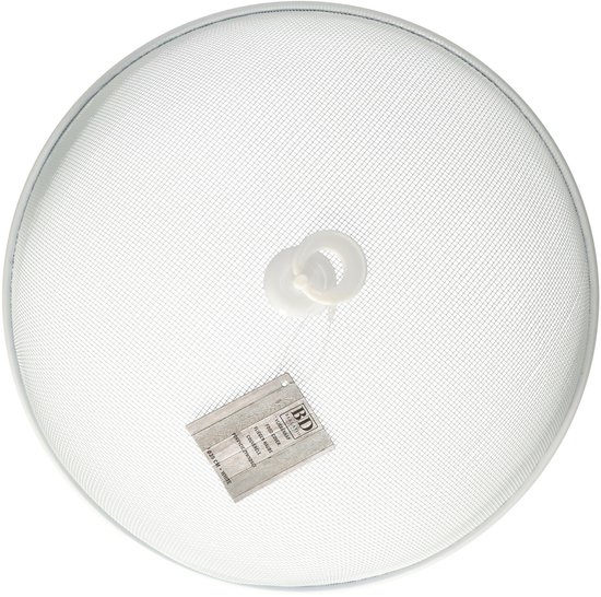 Bellatio Design Vliegenkap - 2x - wit - 35 x 16cm - buiten eten - anti insecten - RVS - voedsel beschermen - voedselkap - afdekkap — afbeelding 4