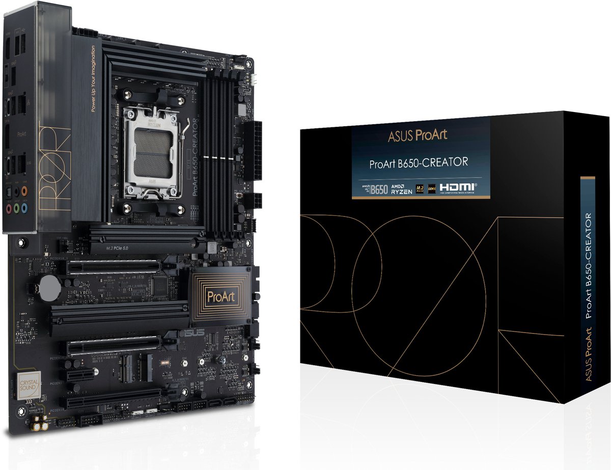ASUS PROART B650-CREATOR - Moederbord ATX - Socket AM5 - AMD B650 - DDR5 - Realtek audio CODEC - 1 x 2.5Gbps LAN - 1x 1Gbps LAN