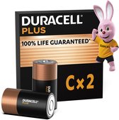 Duracell Plus 100 C, Batterie à usage unique, C, Alcaline, 1,5 V, 2 pièce(s), Multicolore