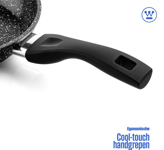 Westinghouse Wok Pan Induction - Ø 30 cm - Marbre Noir - avec Couvercle