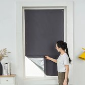 BukkitBow - Verduisteringsdoek met Zuignappen - Zonwering voor Ramen - Geschikt voor Auto, Camper & Slaapkamer - 48x93 cm - Donker Grijs