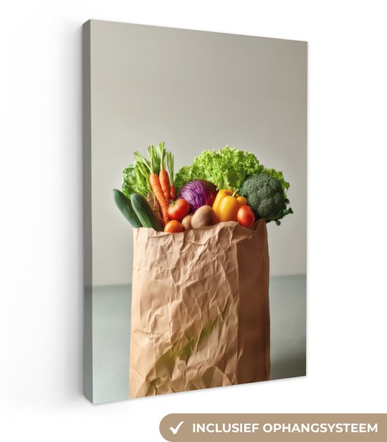 Canvas schilderij 80x120 cm - Exclusieve wanddecoratie Papieren - Boodschappen -...