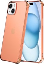 Smartphonica Telefoonhoesje geschikt voor iPhone 15 - Transparant Shockproof siliconen Hoesje met Stootrand – Rood geschikt voor iPhone 15