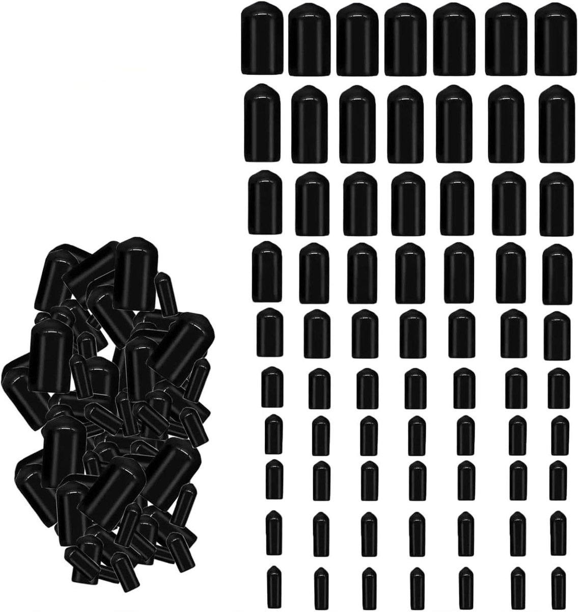 Rubberen schroefdraadbescherming - Eindkappen zachte PVC - 248 stuks - Rond flexibel - Verschillende maten - Voor schroeven en PVC-buizen