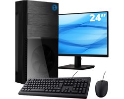 Intel Compleet PC + 24" Monitor + Muis & Toetsenbord | Intel Core i5 | 16 GB DDR4 | 500 GB SSD - NVMe | RTX 3050 | Windows 11 Pro + WiFi & Bluetooth