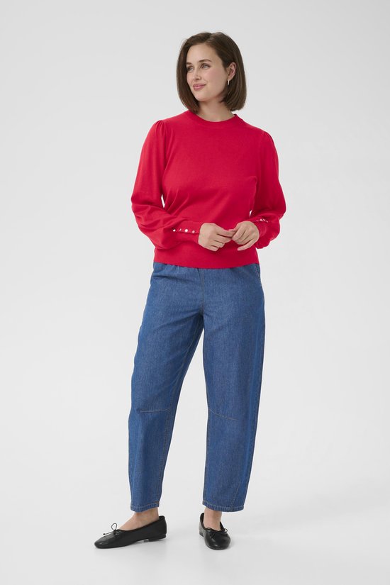 Kaffe KAlizza Round Neck Knit Pullover Buttons Dames Trui - Maat L