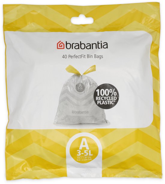 Brabantia PerfectFit Vuilniszakken - 3 l - Code A - 40 stuks