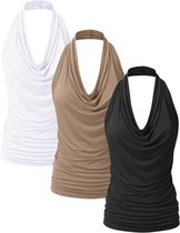 Bovista Topje Dames - Kleding - Shirt - Blouse - Kort - Volwassen - 3 Pcs - Gemengd - Maat M