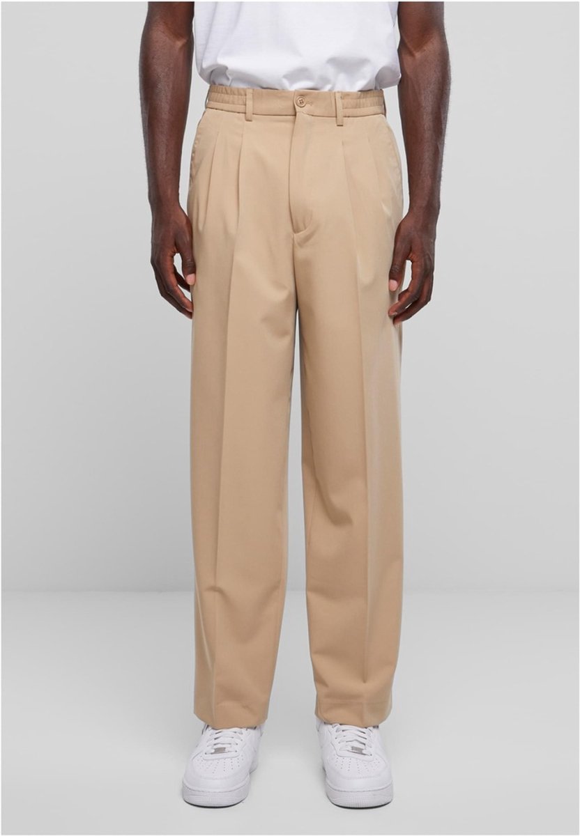 Urban Classics Wide Fit Pants Stoffen broeken zand W32L32 Geel