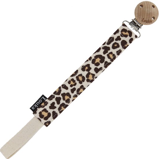 Louka Speenkoord panter de luxe - bruin - houten clip - speenketting van Merkloos — afbeelding 2